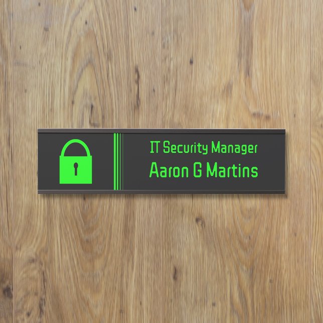 Placa De Porta Tema técnico de segurança de TI do Padlock: opção  (Criador carregado)