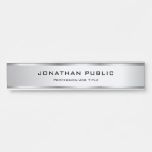 Placa De Porta Tendência de Modelo de Olhar Metálico Faux Silve