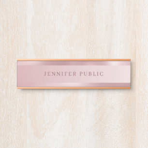 Placa De Porta Tendência de Modelo Simples Elegante Dourado e El