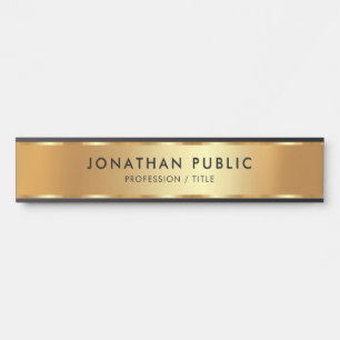 Placa De Porta Tendência moderna de luxo Dourado e negro