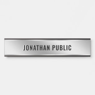 Placa de Porta Texto Personalizado Elegante Modern