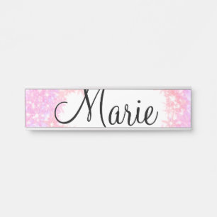 Placa De Porta texto simples minimalista rosa claro adicione seu