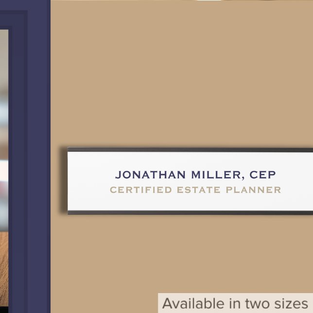 Placa De Porta Título do Nome Personalizado Clássico Simples (Criador carregado)