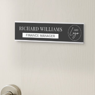 Placa De Porta Título do Trabalho Nome do Funcionário do Logotipo