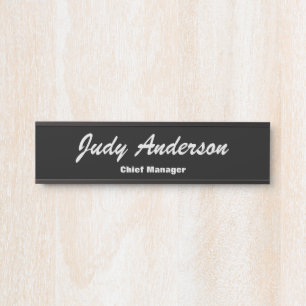 Placa De Porta Trend Black Bold Professional Plain Moderno Elegan