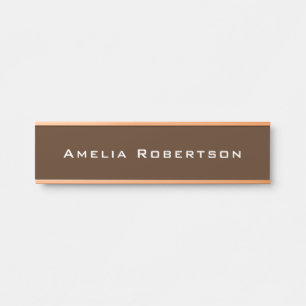 Placa De Porta Trendência moderna de cores Dourada do Rosa castan