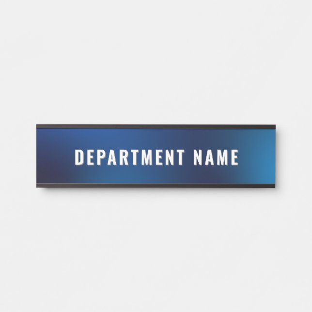Placa De Porta Trendy BlueModern - Sinal de porta de nome simples (Frente)