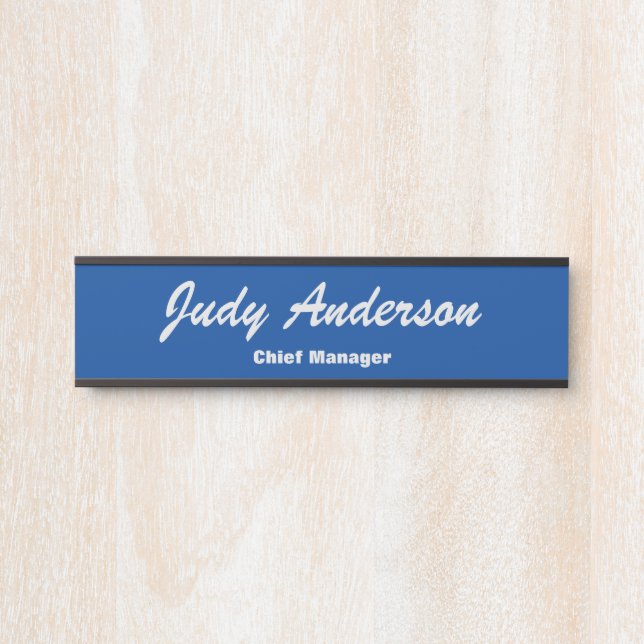 Placa De Porta Trendy Deep Blue Professional Plain Modern Elegant (Frente)