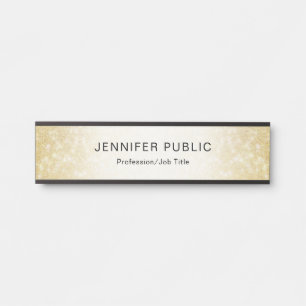 Placa De Porta Trendy Dourado Glitter Elegant Modern Modelo