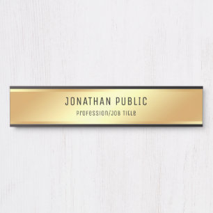 Placa De Porta Trendy Elegant Faux Dourado Personalizado Modelo