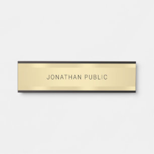 Placa De Porta Trendy Faux Dourada Glamorous Modern Modelo