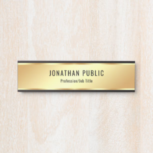 Placa De Porta Trendy Modern Faux Dourado Elegant Personalizado