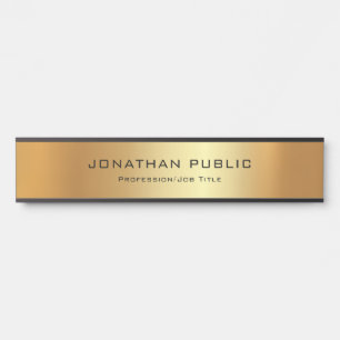 Placa De Porta Trendy Modern Glamor Dourado Elegante