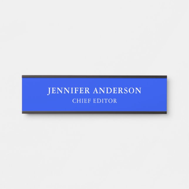 Placa De Porta Ultramarine Blue Professional Modern Plain (Frente)
