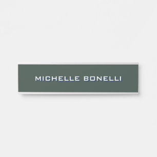 Placa De Porta Verde celta moderno e simples minimalista