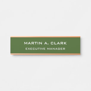 Placa De Porta Verde Floresta Elegante Mínima Moderna