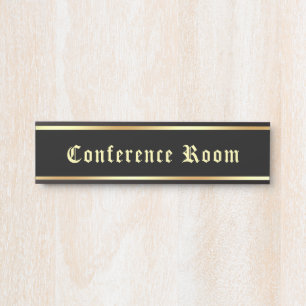 Placa De Porta Vintage Clássica da Sala de Conferência de Texto P