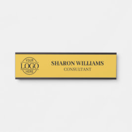 Placa De Porta Yellow Simple Professional Custom Business Logo