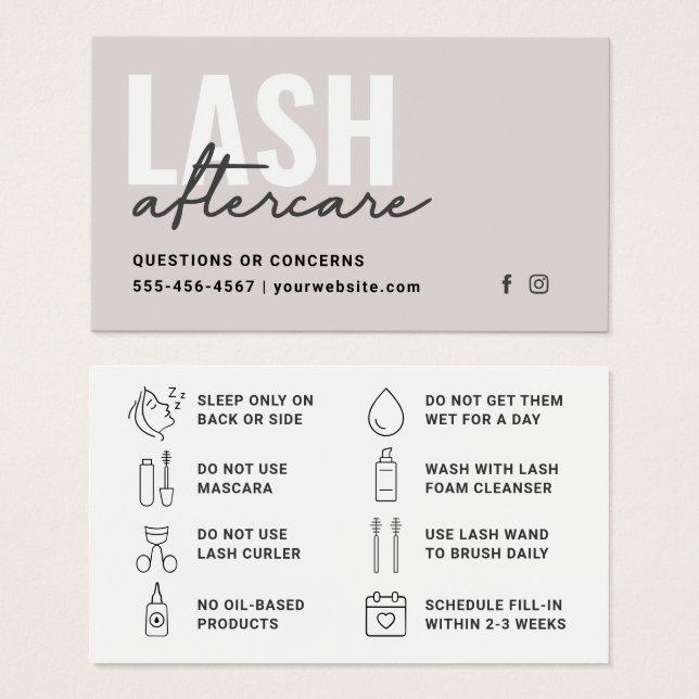 Placa de pós-tratamento de extensões Eyelash mínim (Frente & Verso)