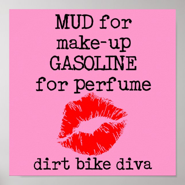 Placa de Poster de Motocross Dirija Bike Diva (Frente)