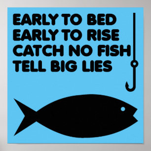 Placa de Poster Engraçado de Mentiras de Pesca
