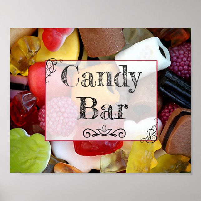 Placa de Poster para Casamento ou Chá de Bebê com  (Frente)