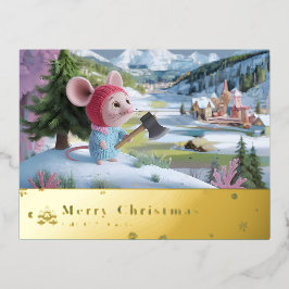 placa de posto do rato vermelho da montanha de nev