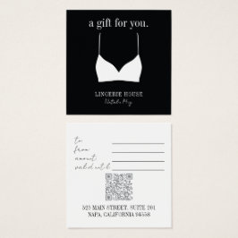 Placa de presentes Luxury Lingerie Branca Preta Bo