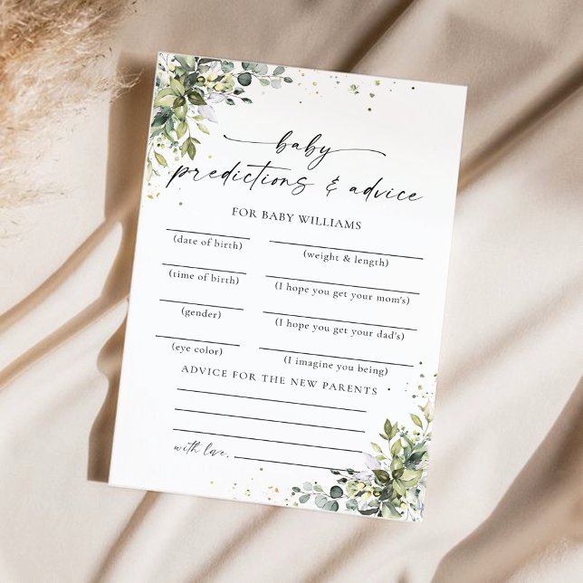 Placa de previsão de Chá de fraldas Floral Eucalyp (Criador carregado)