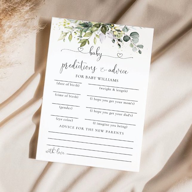 Placa de previsão de Chá de fraldas Floral Eucalyp (Criador carregado)