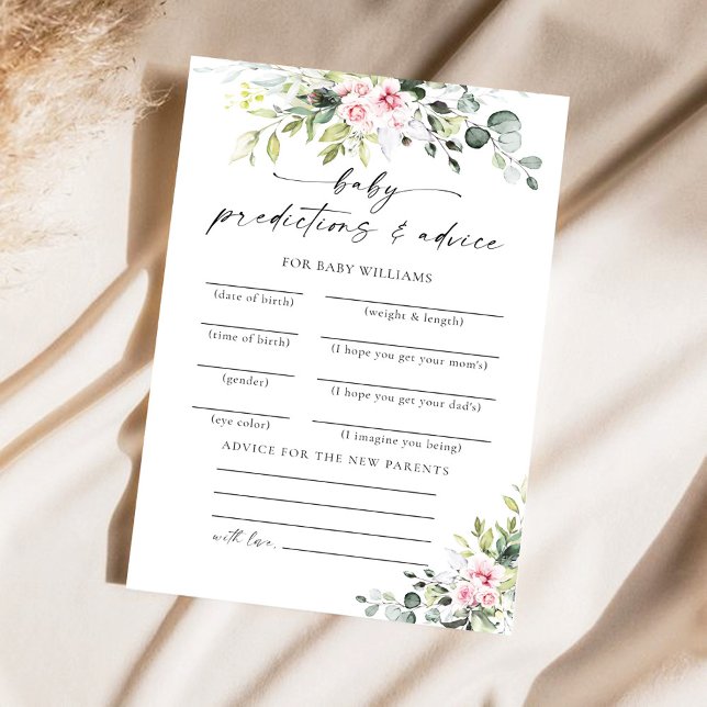 Placa de previsão de Chá de fraldas rosa com cinza (Criador carregado)