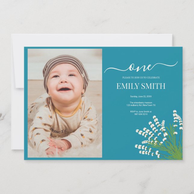 Placa de primeiro aniversario floral (Frente)