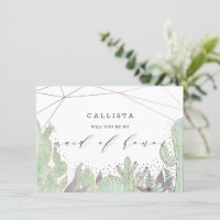 Placa de Proposta de Madrinha de casamento Cactus 