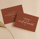Placa de Proposta de Madrinha de casamento Modern<br><div class="desc">Cartão de Madrinha de casamento Moderno Boho Terracotta. A palavra "madrinha de casamento" não é editável. Verifique se há mais itens correspondentes na coleção.</div>