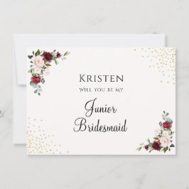 Placa de Proposta Floral Junior Bridesmaid da Burg