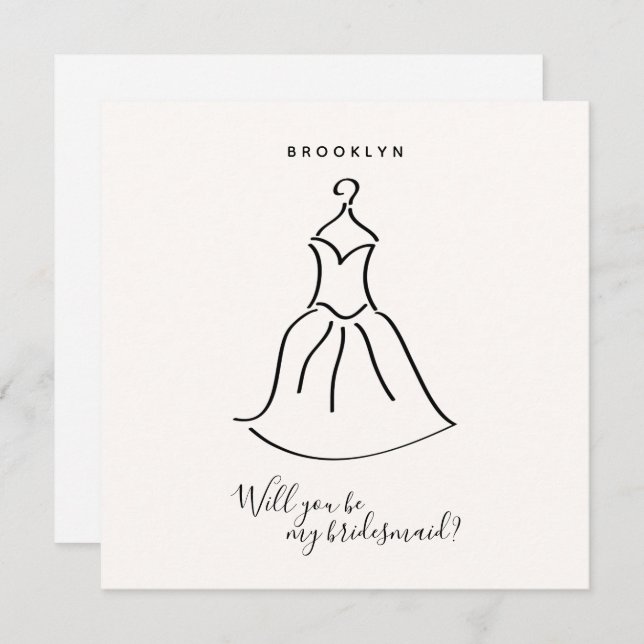 Placa de Proposta Simples de Bridesmaid de Vestido (Frente/Verso)