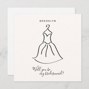 Placa de Proposta Simples de Bridesmaid de Vestido