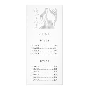 Placa de rack de menu de serviço de salão branco d