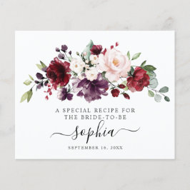 Placa de recebimento de Chá de panela Blush Floral