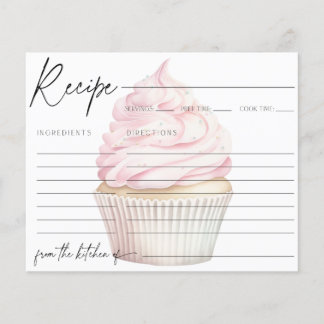 Placa de recebimento de Cupcake de aquarela rosa