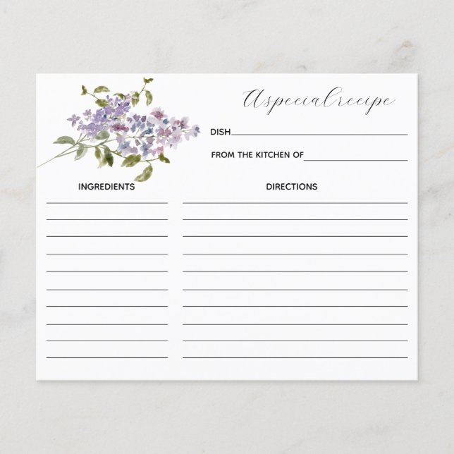 Placa de recebimento de lilac e Lavanda (Frente)