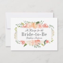 Placa de recebimento do Chá de panela Floral Peach