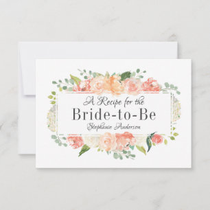 Placa de recebimento do Chá de panela Floral Peach