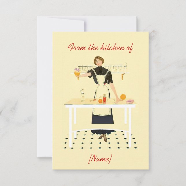 Placa de receita da cozinha retrô (Frente)