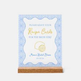 Placa de Receita de Limão Elegante para Chás de No