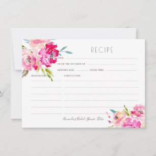 Placa de Receita de Peonies PixDezines Watercolor