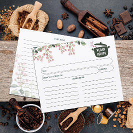 Placa de Receita de Vegan Floral Watercolor