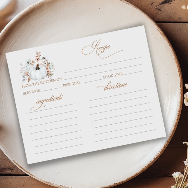 Placa de Receita do Chá de panela Pumpkin Branco Q (Criador carregado)