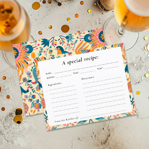 Placa de Receita Floral do Chá de panela Fiesta Me