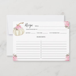 Placa de Receita Floral Rosa-Rosa-Abóbora-Aquarela